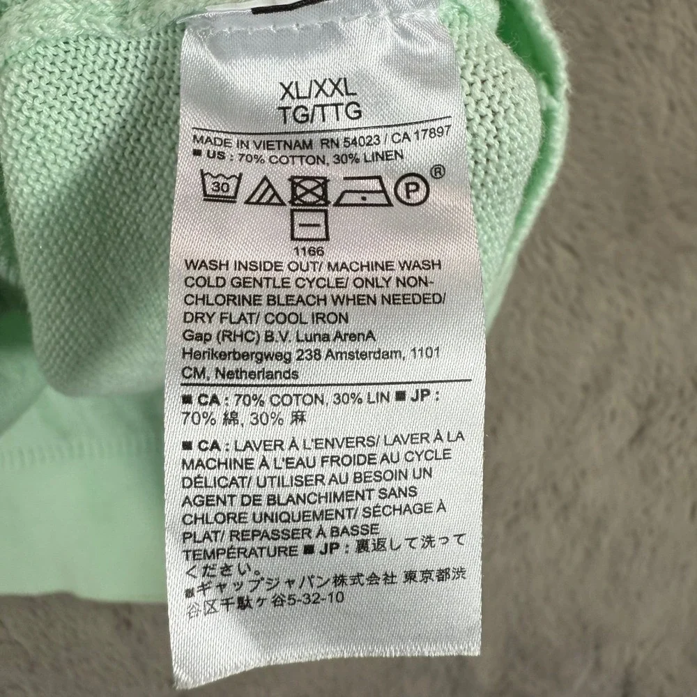 NWOT Banana Republic Women Polo Top XL/XXL Linen Oversized Johnny-Collar Sweater - Picture 5 of 9